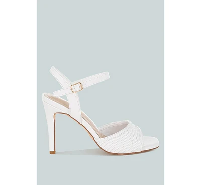 Vilasta Raffia Square Toe Stiletto Heels