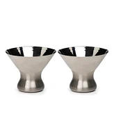 Rsvp International Stemless Stainless Steel Martini Glasses, Set of 2