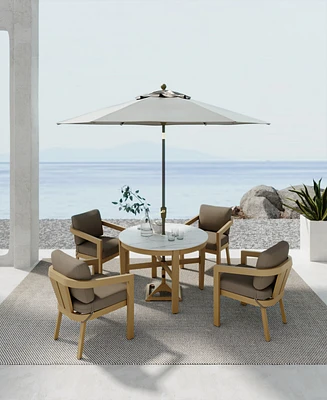 Reid Outdoor 5pc Set (Round Dining Table & 4 Dining Chairs)