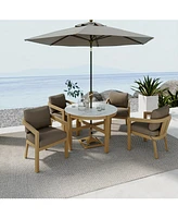 Reid Outdoor 5pc Set (Round Dining Table & 4 Dining Chairs)