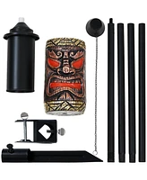 Tiki Face Torch, Outdoor Patio and Lawn Torches, 24- to 66-Inch Adjustable Height, 3-in-1, Set of 2