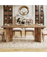 Tribesigns 63-inch Dining Table for 4-6, Farmhouse Kitchen Table with Large Tabletop, Rectangular Dinner Eating Table for Dining Room, Living Room, Ki