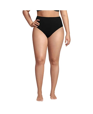 Lands' End Women's Plus Smoothing High Waisted Bikini Bottoms