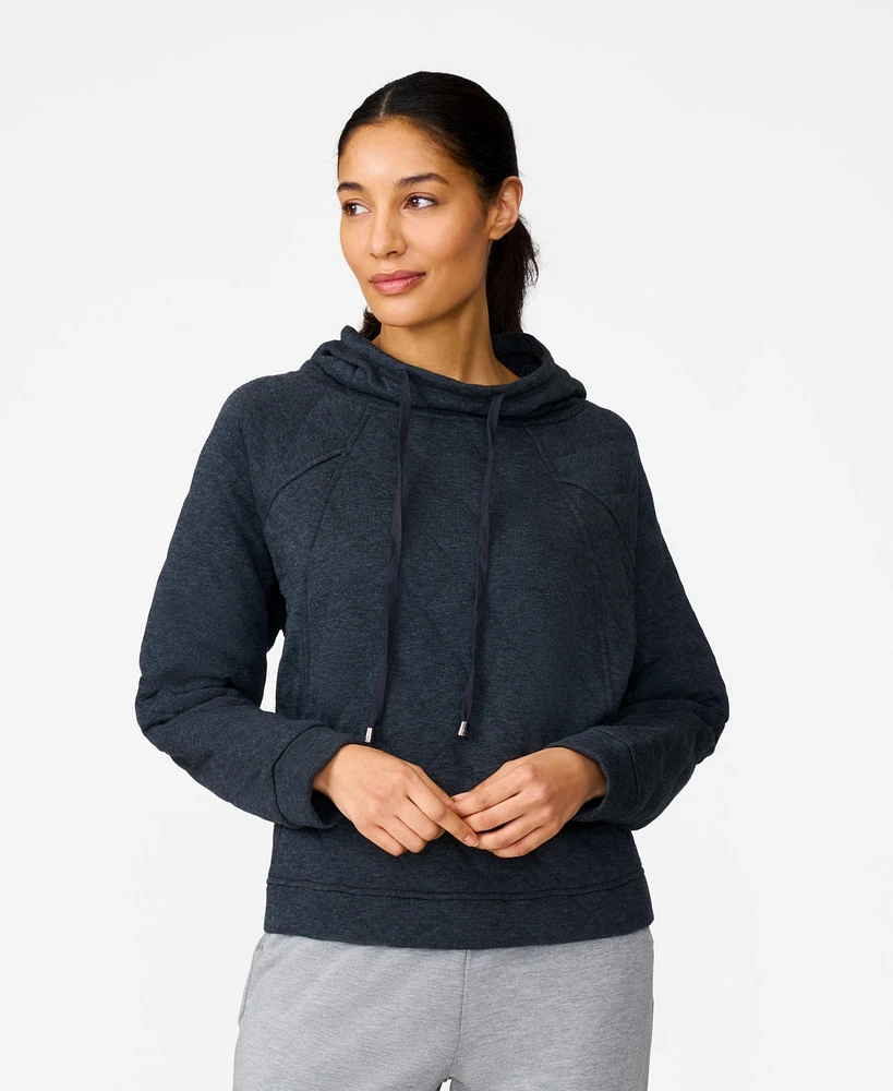 Cable & Gauge Women's Geo Quilted Hoodie Sweatshirt