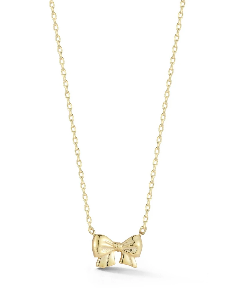 Rachel Zoe 14K Gold Plated Sterling Silver Dainty Puffed Bow Necklace