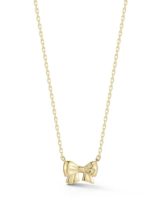 Rachel Zoe 14K Gold Plated Sterling Silver Dainty Puffed Bow Necklace