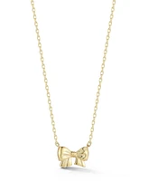 Rachel Zoe 14K Gold Plated Sterling Silver Dainty Puffed Bow Necklace