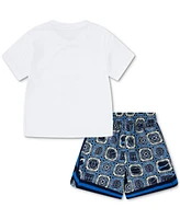 Nike Little Boys Dri-fit Dna 24 Graphic T-Shirt & Shorts, 2 Piece Set