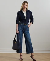 Lauren Ralph Petite High-Rise Wide-Leg Cropped Jeans