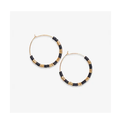 Jennifer Colorblock Small Sequin Hoop Earrings