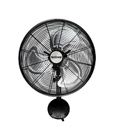 Hurricane 16 Inch Pro High Velocity Oscillating Metal Wall Fan, Black (2 Pack)