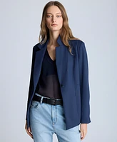 Kenneth Cole Women's Athletic Stretch One-Button Blazer