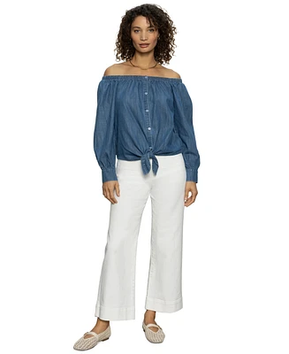 Sanctuary Women's Denim Ballet Tie Top