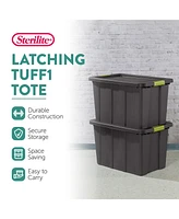 Sterilite 30 Gal Latching Tuff1 Stackable Storage Tote Bin w/ Latch Lid, 8 Pack