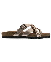 White Mountain Women's Harrington Round Toe Flat Sandals