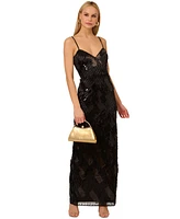 Adrianna by Papell Women's Embellished V-Neck Sleeveless Gown