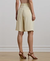 Lauren Ralph Women's Pleated Georgette Wide-Leg Shorts