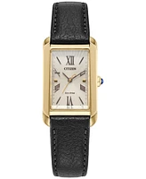 Citizen Women's Classic Bianca Black Apple Leather Strap Watch 32.4mm