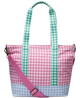 Polo Ralph Lauren Girls Canvas Gingham Logo Tote Bag