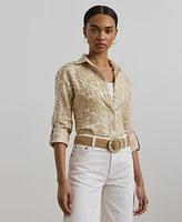 Lauren Ralph Women's Relaxed-Fit Floral Linen Shirt