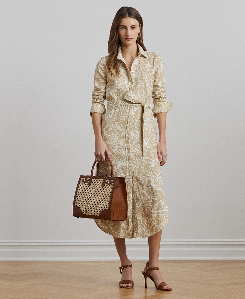 Lauren Ralph Women's Floral Linen Shirtdress