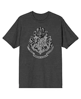 Harry Potter Hogwarts Crest Men's Charcoal Big & Tall T-shirt-3XL