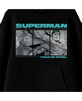 Superman Boys Last Son Of Krypton Long Sleeve Youth Black Hooded Sweatshirt-xl