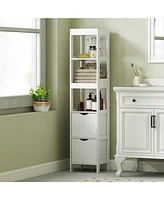 Homcom Narrow Bathroom Storage Cabinet, Slim Bathroom Cabinet,