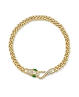 Rachel Zoe 14K Gold Plated Sterling Silver Snake Curb Chain Bracelet