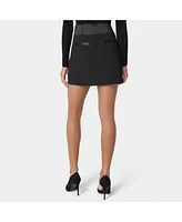 Bebe Women's Satin Waist Band Woven Twill Mini Skirt