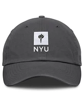 Top of the World Men's Heather Charcoal Nyu Violets Team Logo Washed Adjustable Hat