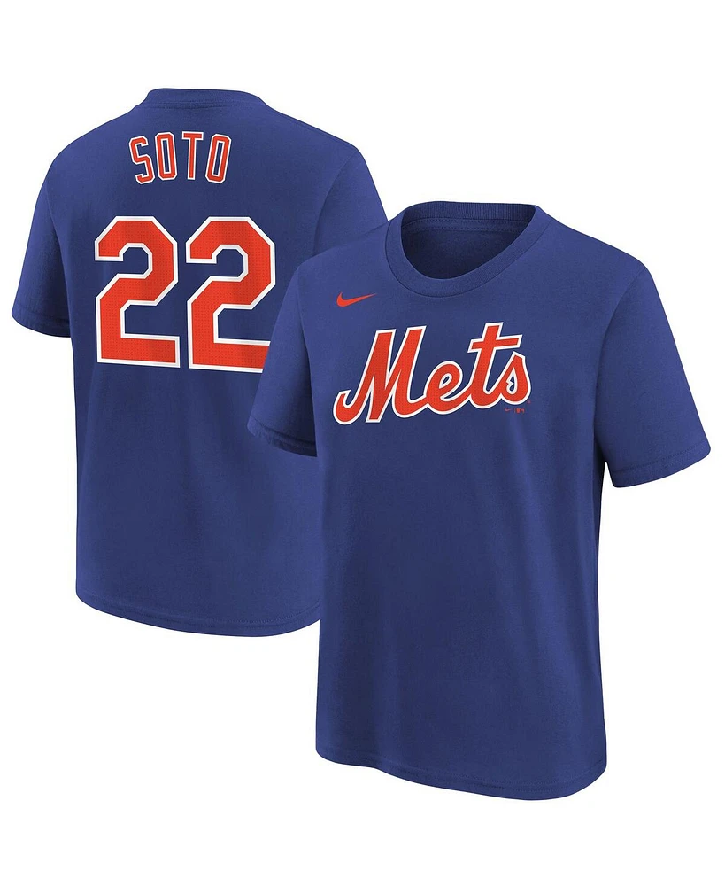 Nike Big Boys and Girls Juan Soto Royal New York Mets Name Number T-Shirt