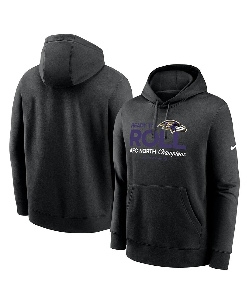 Nike Men's Black Baltimore Ravens 2024 Afc North Division Champions Locker Room Trophy Collection Pullover Hoodie