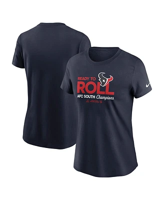 Nike Women's Navy Houston Texans 2024 Afc South Division Champions Locker Room Trophy Collection T-Shirt