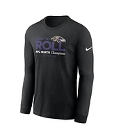 Nike Men's Black Baltimore Ravens 2024 Afc North Division Champions Locker Room Trophy Collection Long Sleeve T-Shirt