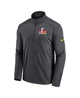 Nike Men's Anthracite Super Bowl Lix Pacer Performance Half-Zip Top