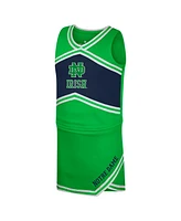 Colosseum Big Girls Green Notre Dame Fighting Irish Cheerleader Top Skirt Set