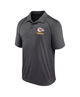 Fanatics Men's Heather Charcoal Kansas City Chiefs Making Waves Raglan Polo