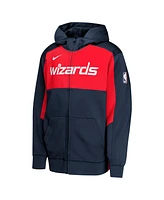 Nike Big Boys and Girls Navy/Red Washington Wizards Authentic On-Court Showtime Performance Full-Zip Hoodie