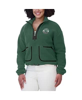 Wear by Erin Andrews Women's Green Minnesota Wild Polar Fleece Half-Zip Jacket