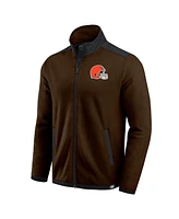 Darius Rucker Collection by Fanatics Men's Brown Cleveland Browns Color Block Polar Fleece Full-Zip Jacket