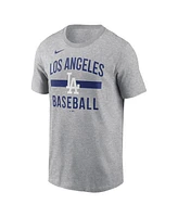 Nike Men's Heather Gray Los Angeles Dodgers Arched T-Shirt