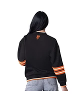 Starter Women's Black San Francisco Giants Wild Card Oversized Pullover Sweatshirt