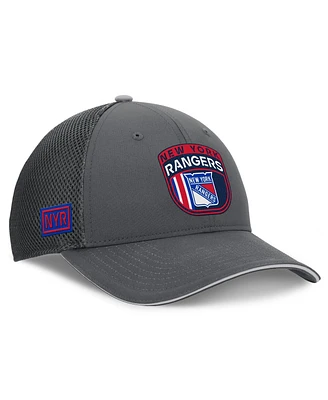 Fanatics Men's Gray New York Rangers Authentic Pro Home Ice Trucker Adjustable Hat