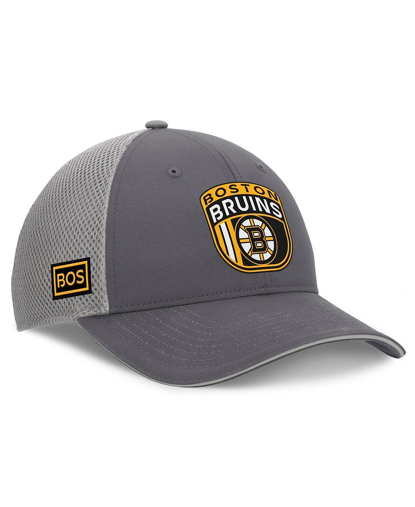 Fanatics Men's Gray Boston Bruins Authentic Pro Home Ice Trucker Adjustable Hat