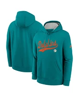 Nike Men's Aqua Miami Dolphins Rewind Club Logo Pullover Hoodie