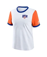 Nike Women's White/Orange Denver Broncos Rewind Ringer T-Shirt