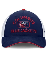 Fanatics Men's Navy/White Columbus Blue Jackets Authentic Pro Rink Trucker Hat