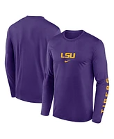 Nike Men's Purple Lsu Tigers Primetime Center Lockup Two-Hit Legend Long Sleeve T-Shirt