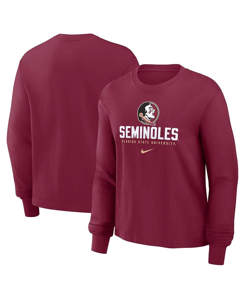 Nike Women's Garnet Florida State Seminoles Primetime University Boxy Long Sleeve T-Shirt